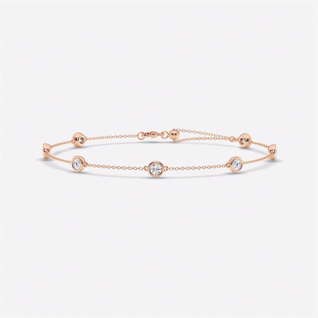 Celestia Round Lab Grown Diamond Bezel Set Anklet