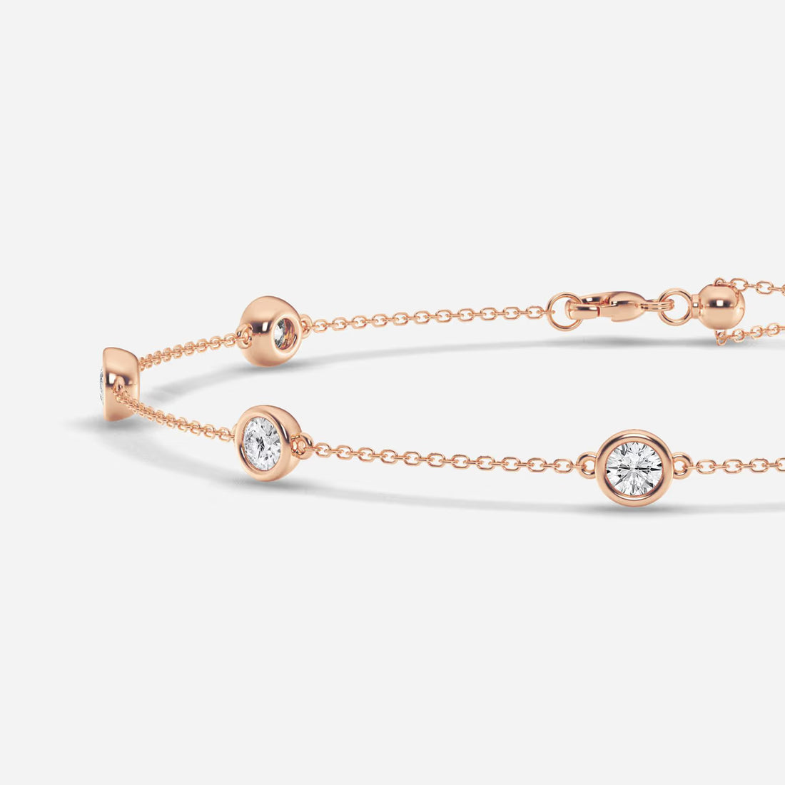 Celestia Round Lab Grown Diamond Bezel Set Anklet