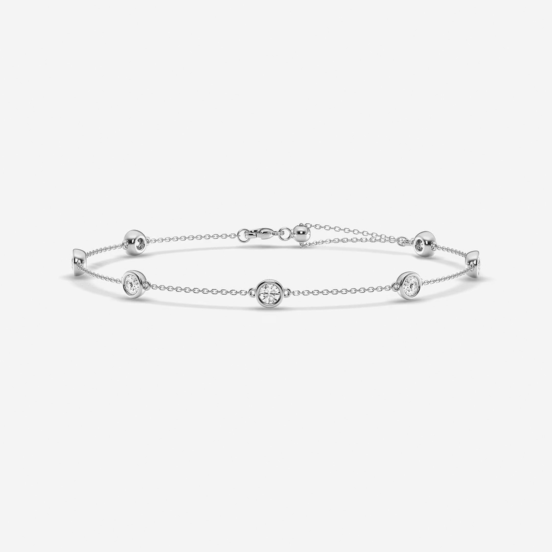 Celestia Round Lab Grown Diamond Bezel Set Anklet