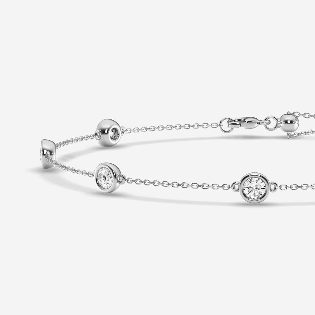 Celestia Round Lab Grown Diamond Bezel Set Anklet