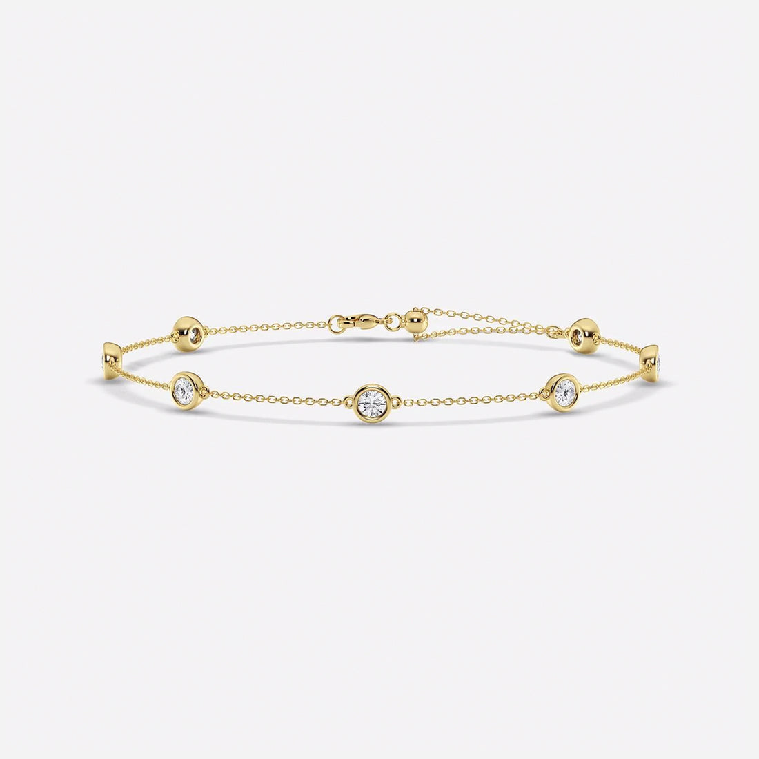 Celestia Round Lab Grown Diamond Bezel Set Anklet