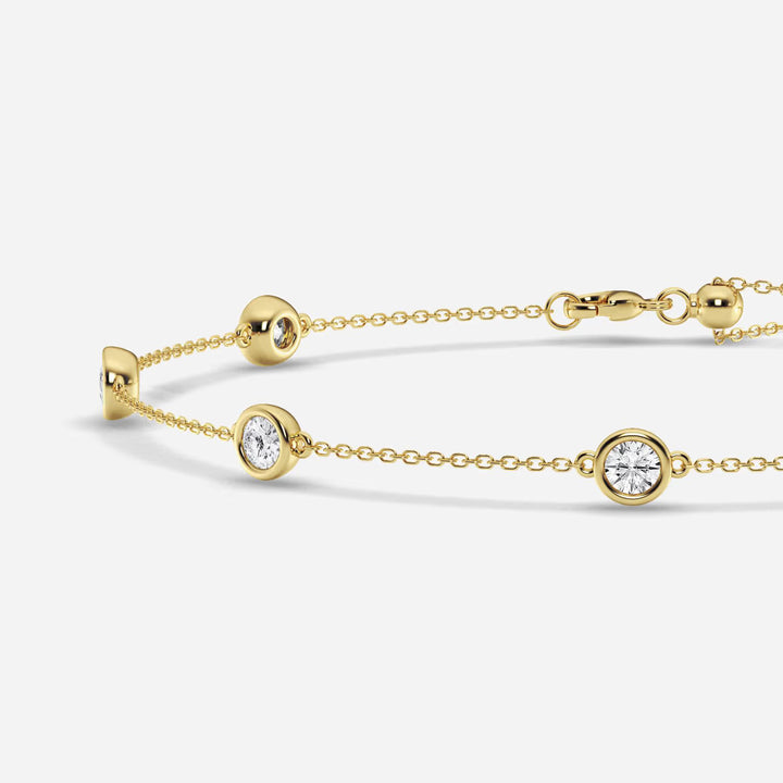 Celestia Round Lab Grown Diamond Bezel Set Anklet