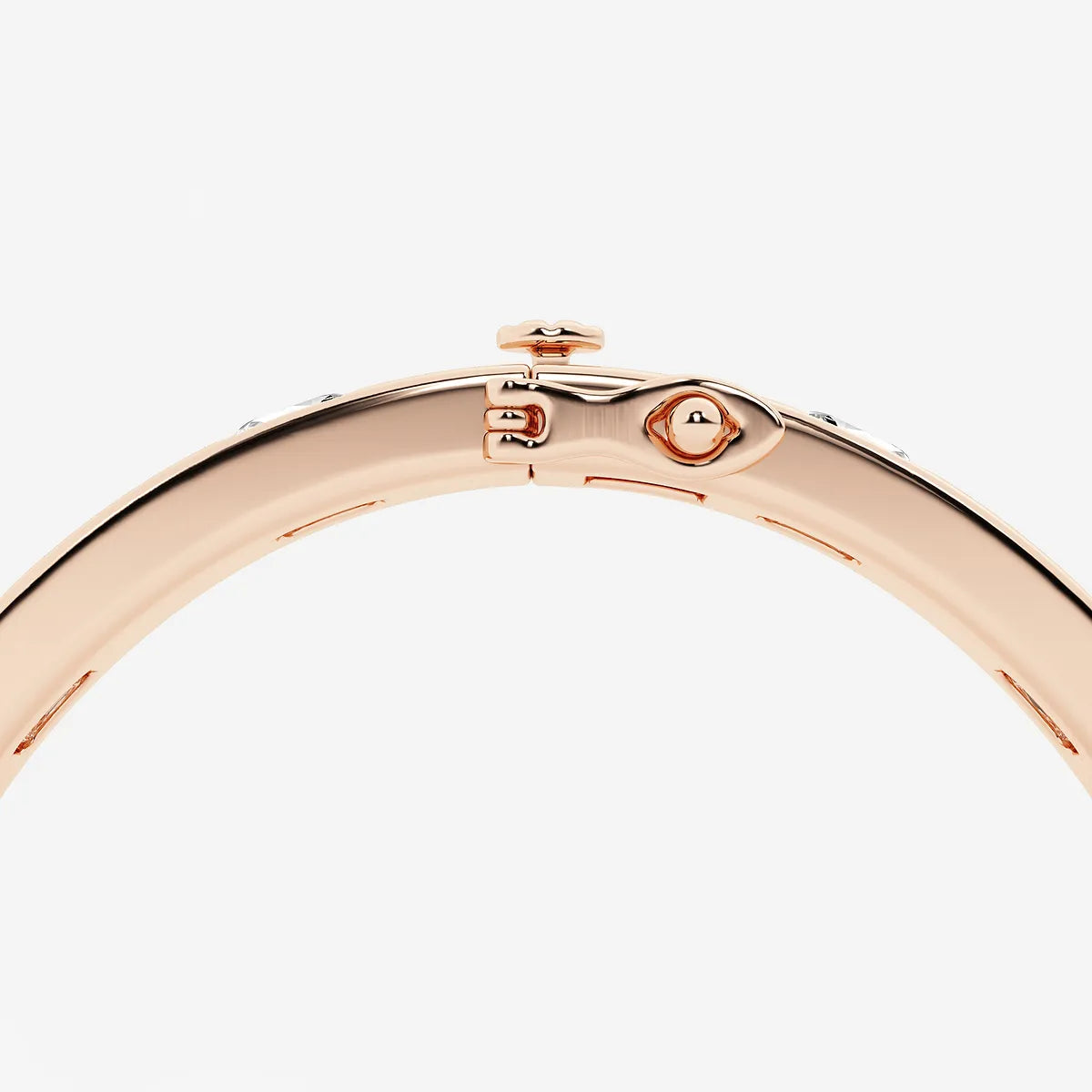 Rosé Geometry Asscher Lab Grown Diamond Bangle Bracelet