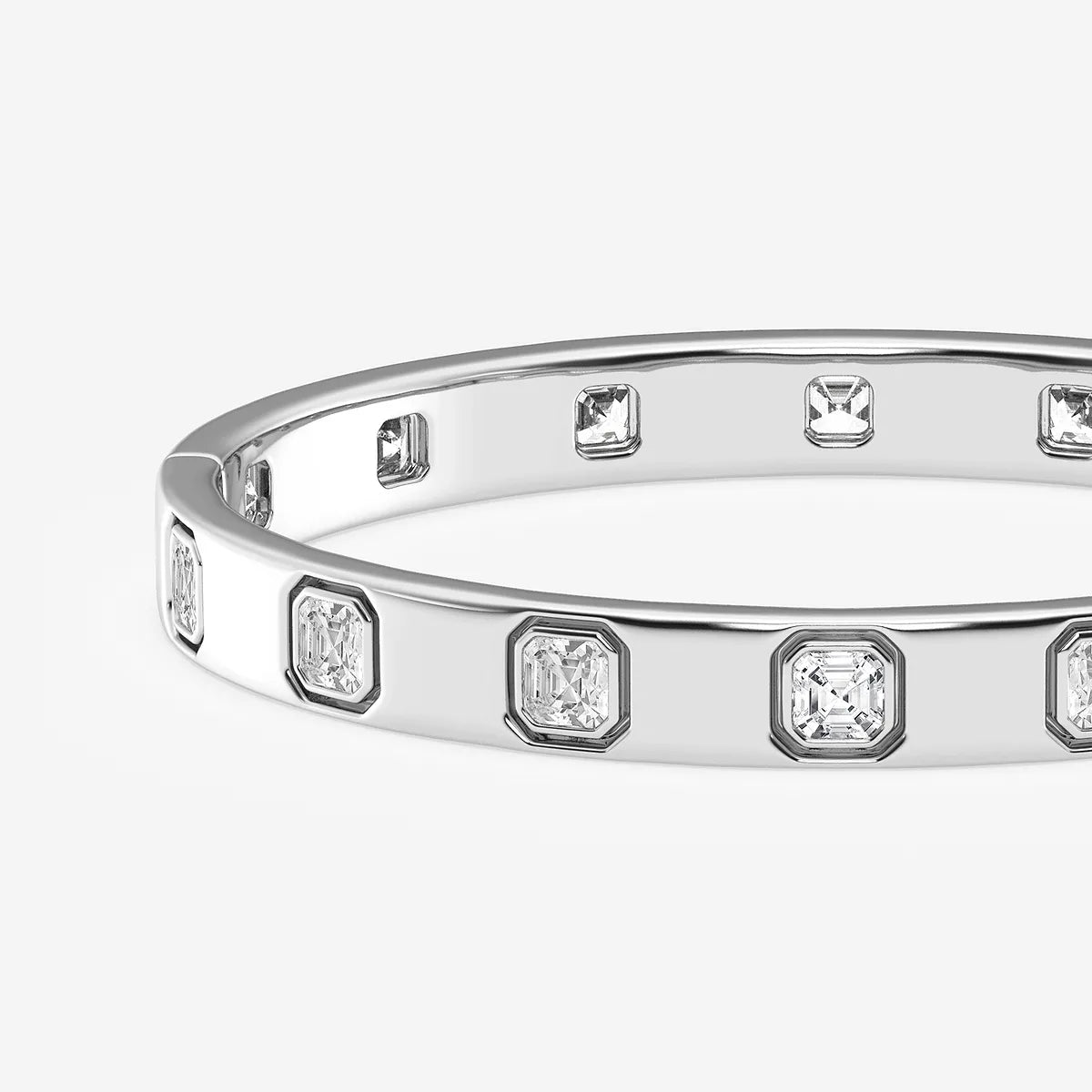 Rosé Geometry Asscher Lab Grown Diamond Bangle Bracelet