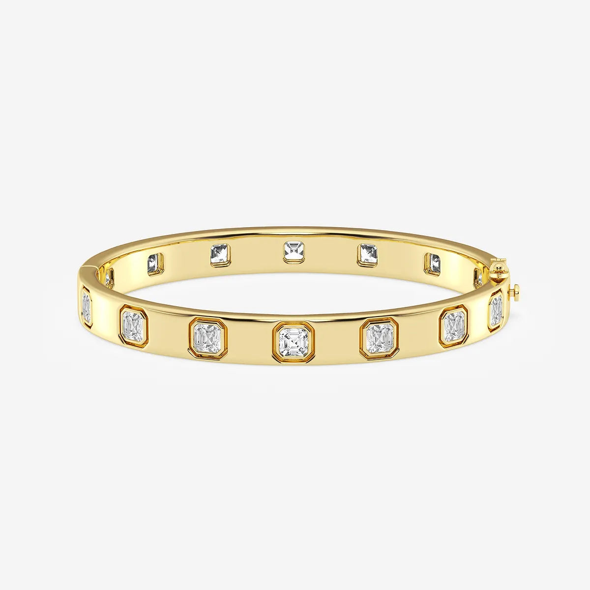Rosé Geometry Asscher Lab Grown Diamond Bangle Bracelet