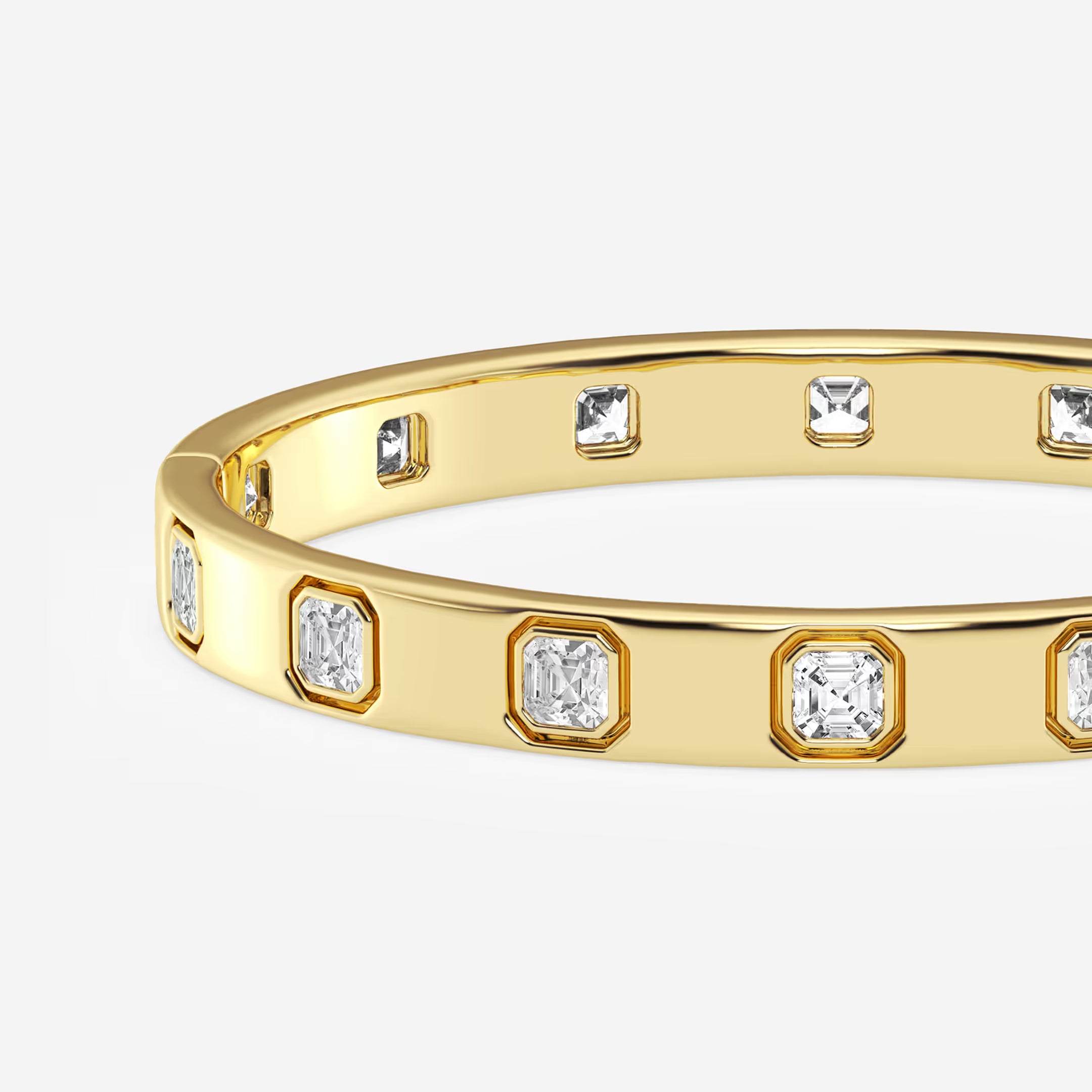 Rosé Geometry Asscher Lab Grown Diamond Bangle Bracelet