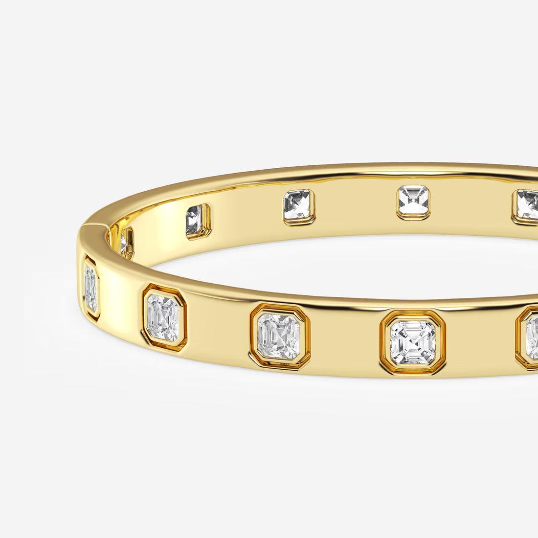 Rosé Geometry Asscher Lab Grown Diamond Bangle Bracelet