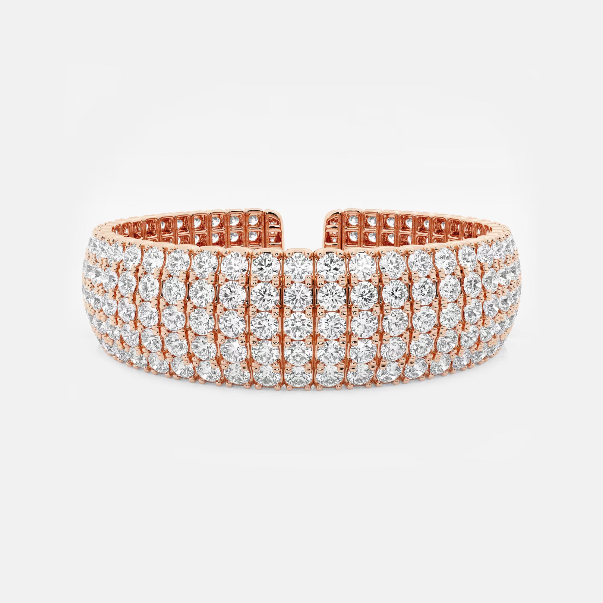 Imperial Shine Round Lab Grown Diamond Cuban Link Bracelet