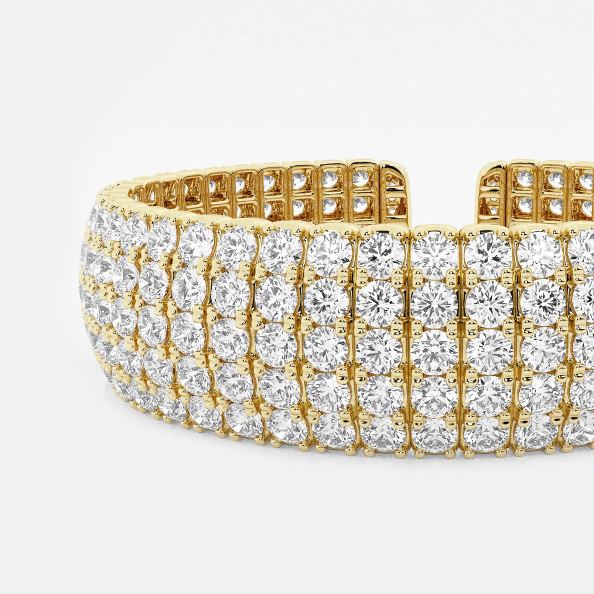 Imperial Shine Round Lab Grown Diamond Cuban Link Bracelet