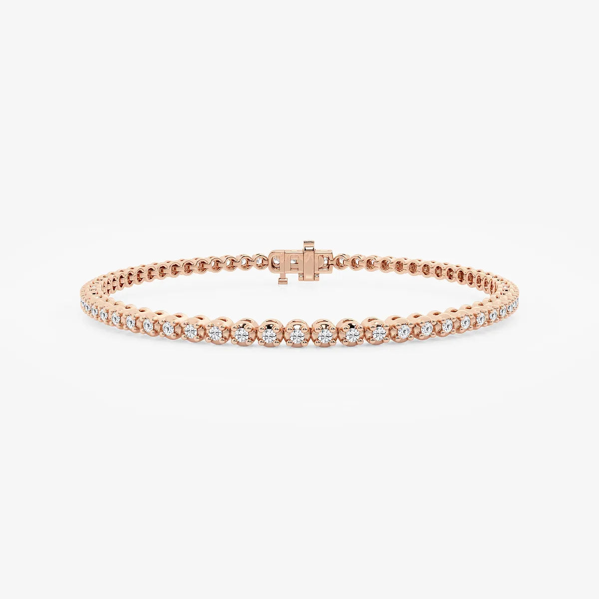 Serve Luxe Round Lab Grown Diamond Four-Prong Basket Tennis Bracelet