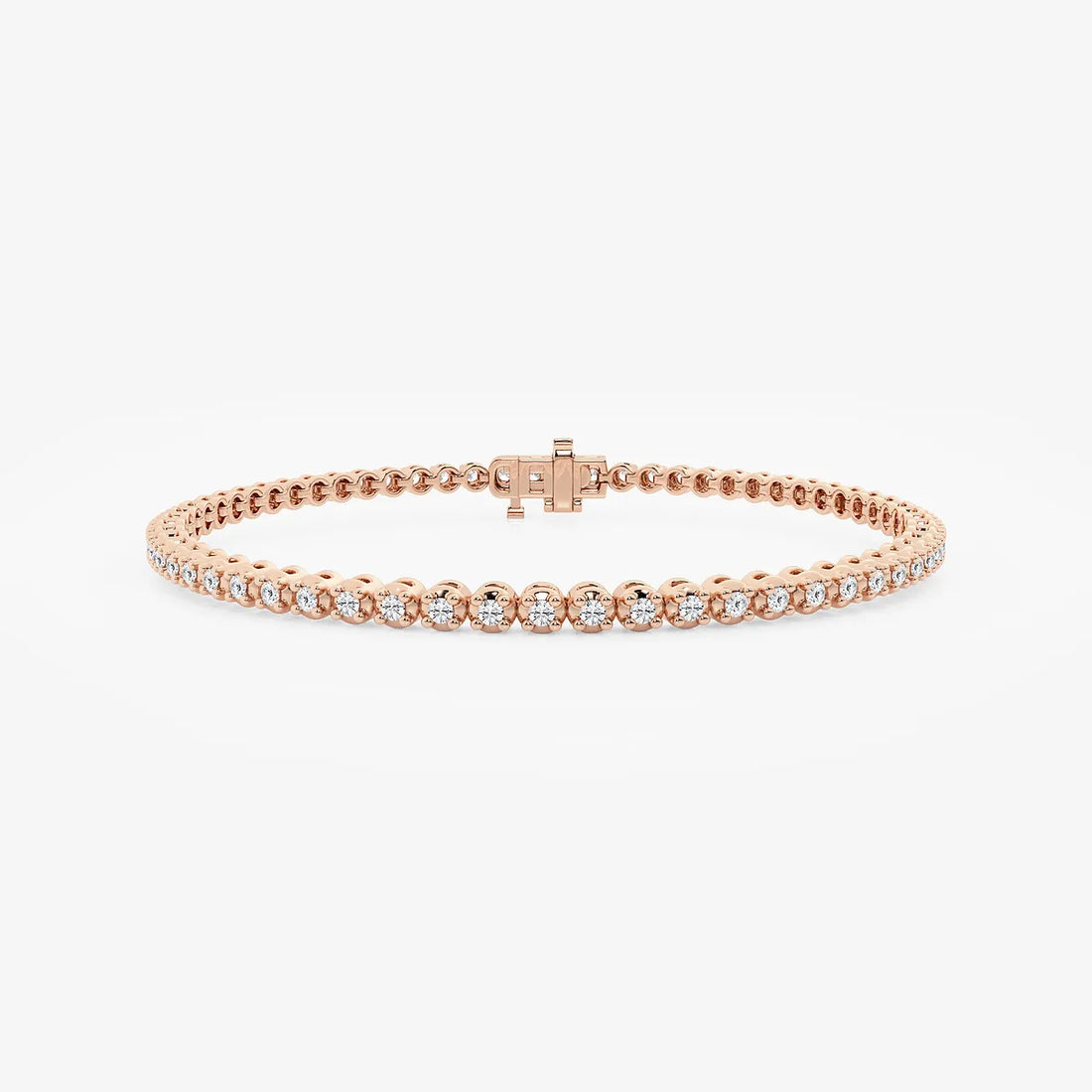 Serve Luxe Round Lab Grown Diamond Four-Prong Basket Tennis Bracelet