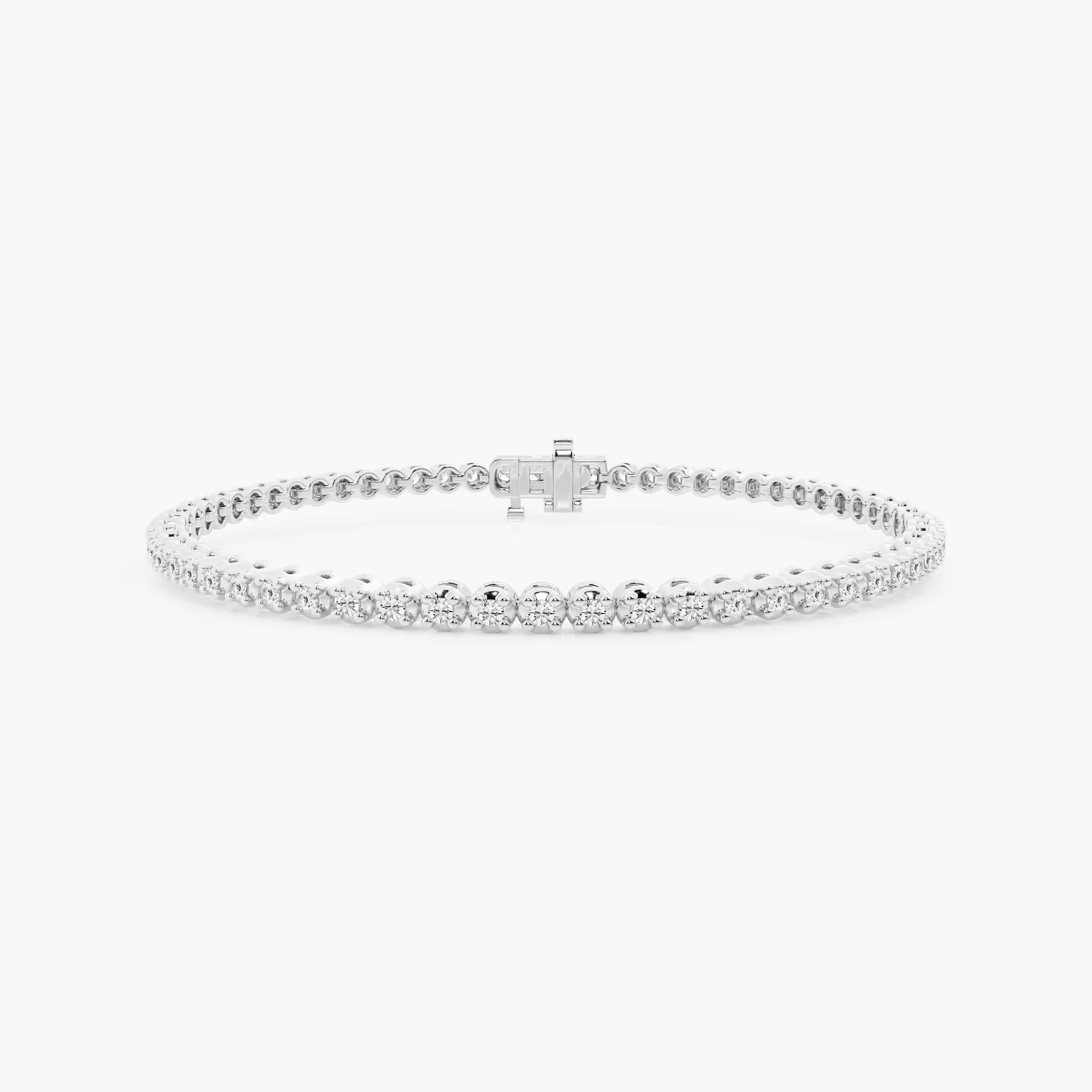 Serve Luxe Round Lab Grown Diamond Four-Prong Basket Tennis Bracelet