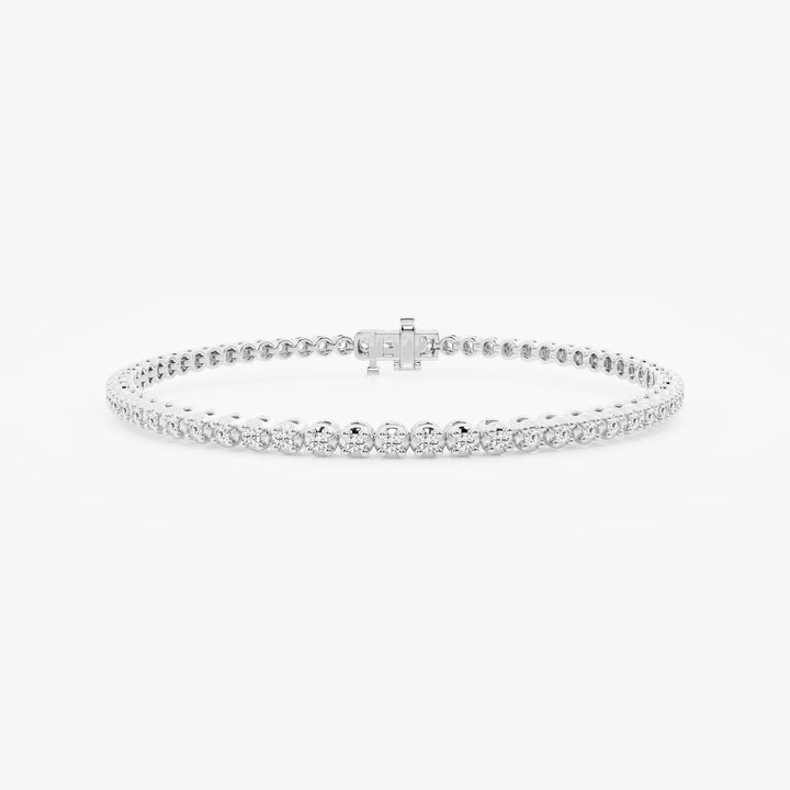 Serve Luxe Round Lab Grown Diamond Four-Prong Basket Tennis Bracelet
