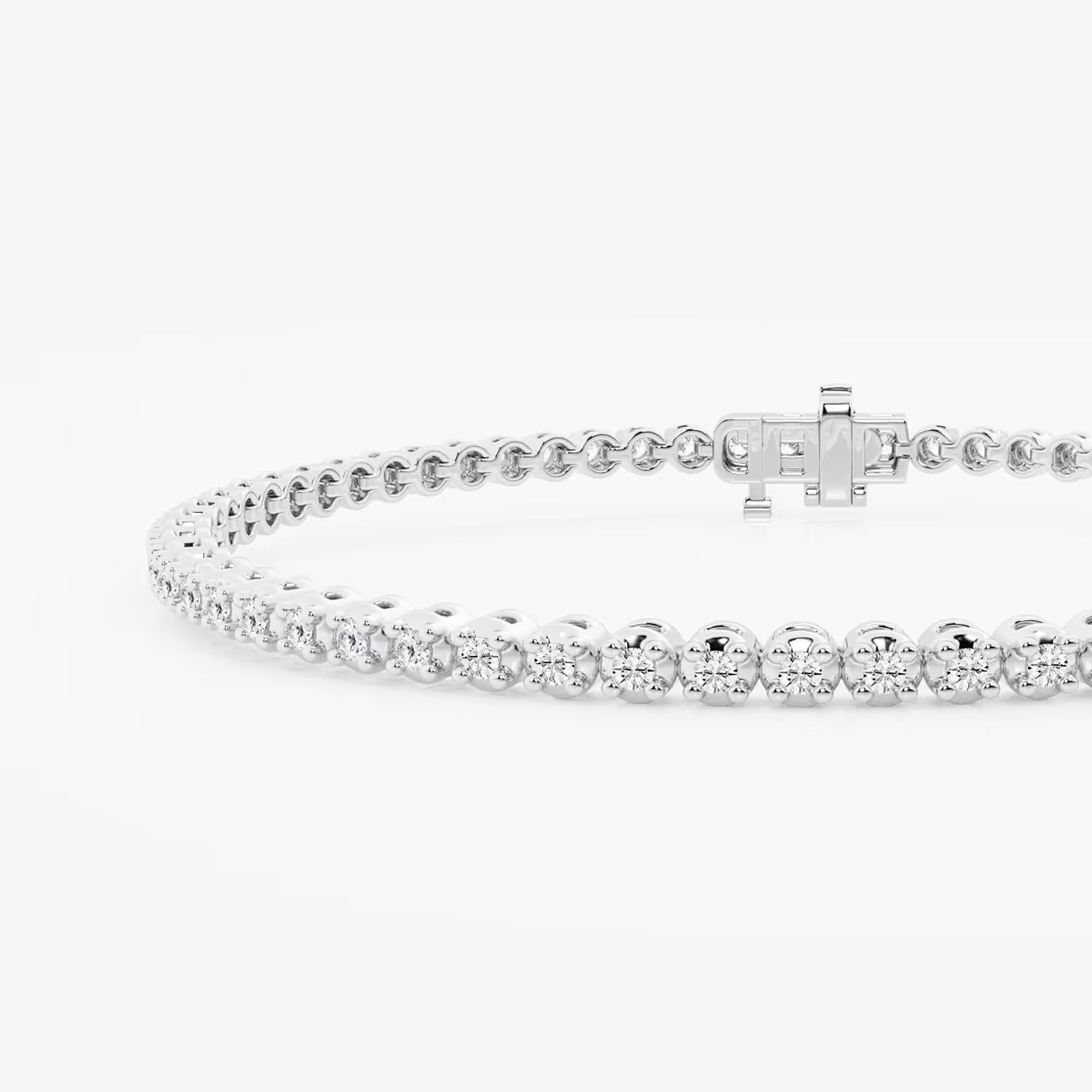 Serve Luxe Round Lab Grown Diamond Four-Prong Basket Tennis Bracelet