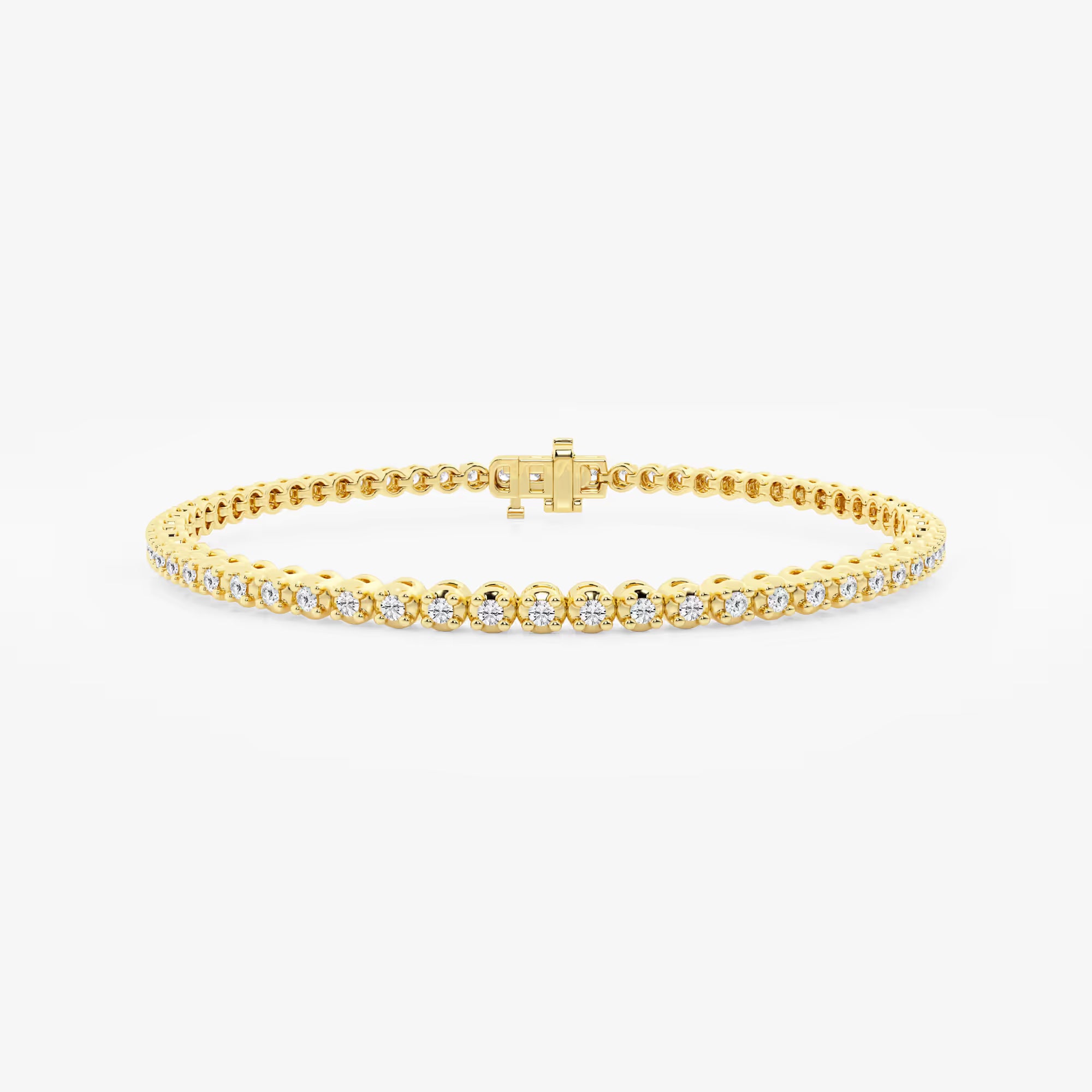 Serve Luxe Round Lab Grown Diamond Four-Prong Basket Tennis Bracelet