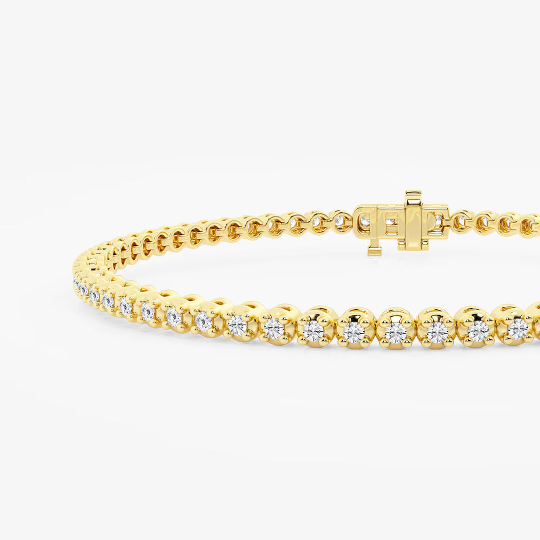 Serve Luxe Round Lab Grown Diamond Four-Prong Basket Tennis Bracelet