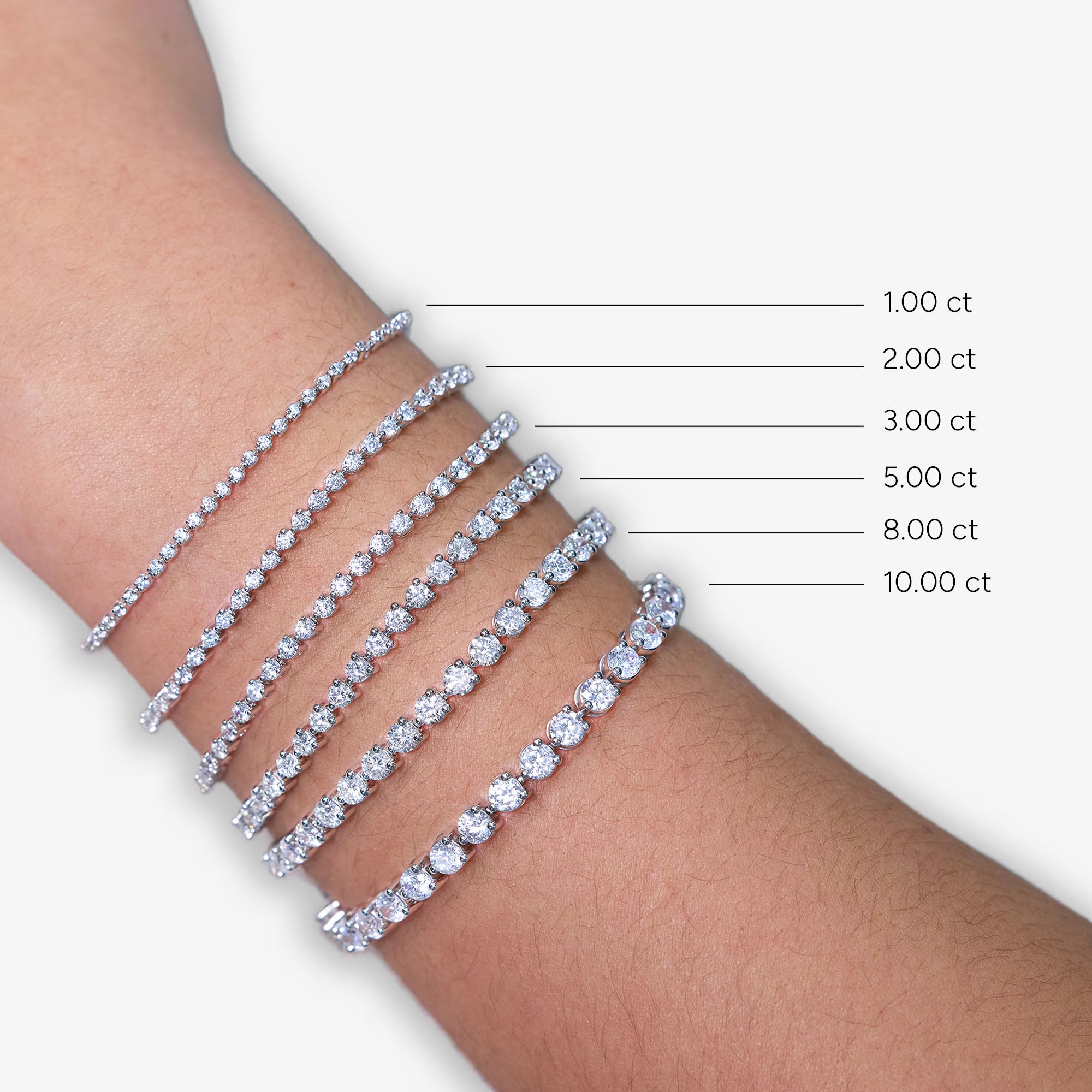 Triluxe Round Lab Grown Diamond Three-Prong Tennis Bracelet