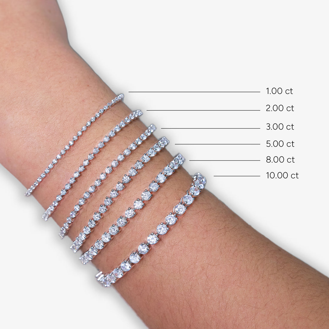 Triluxe Round Lab Grown Diamond Three-Prong Tennis Bracelet