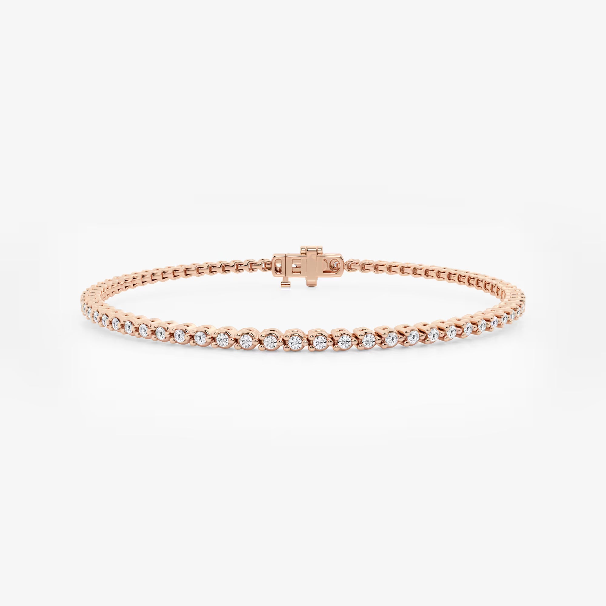 Triluxe Round Lab Grown Diamond Three-Prong Tennis Bracelet