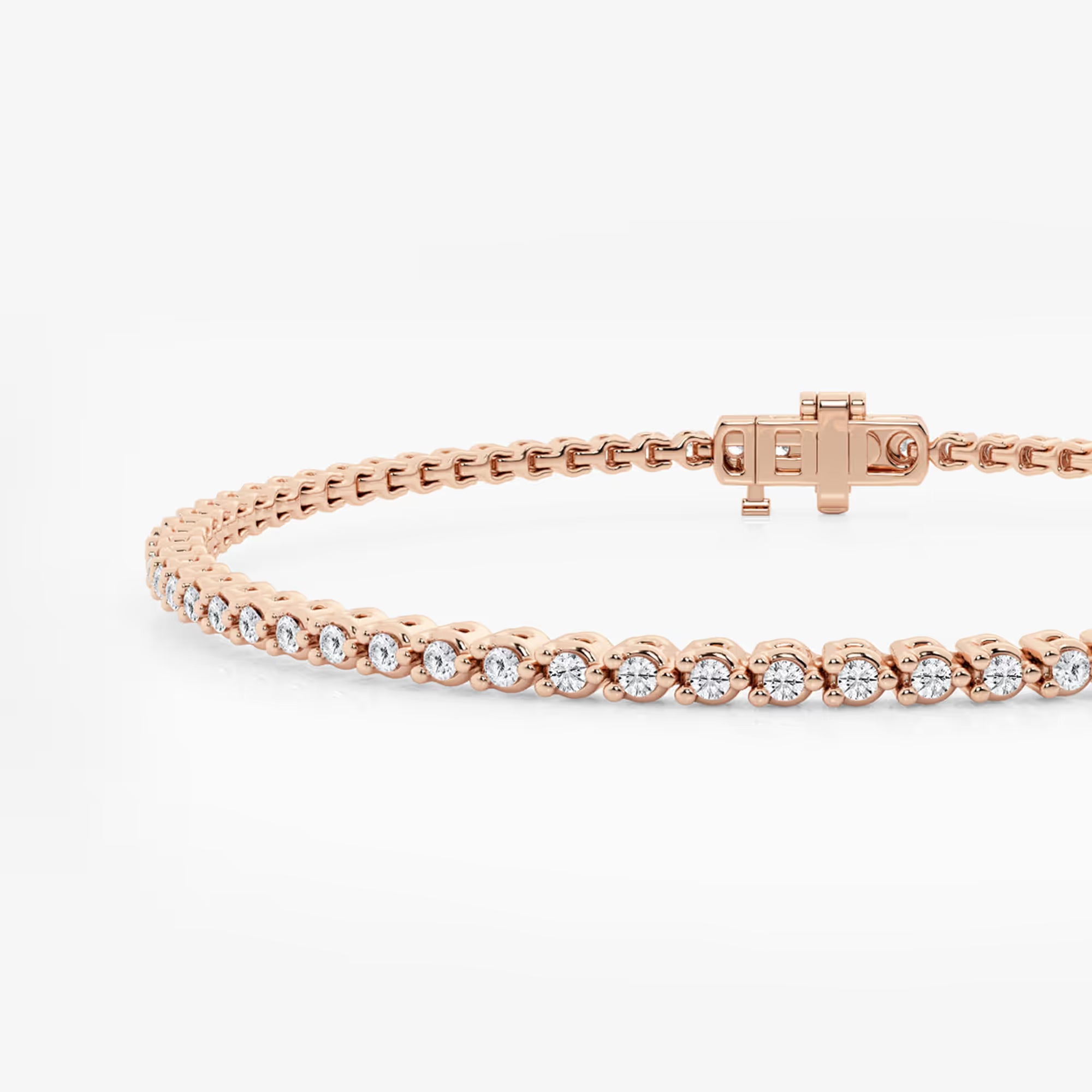 Triluxe Round Lab Grown Diamond Three-Prong Tennis Bracelet