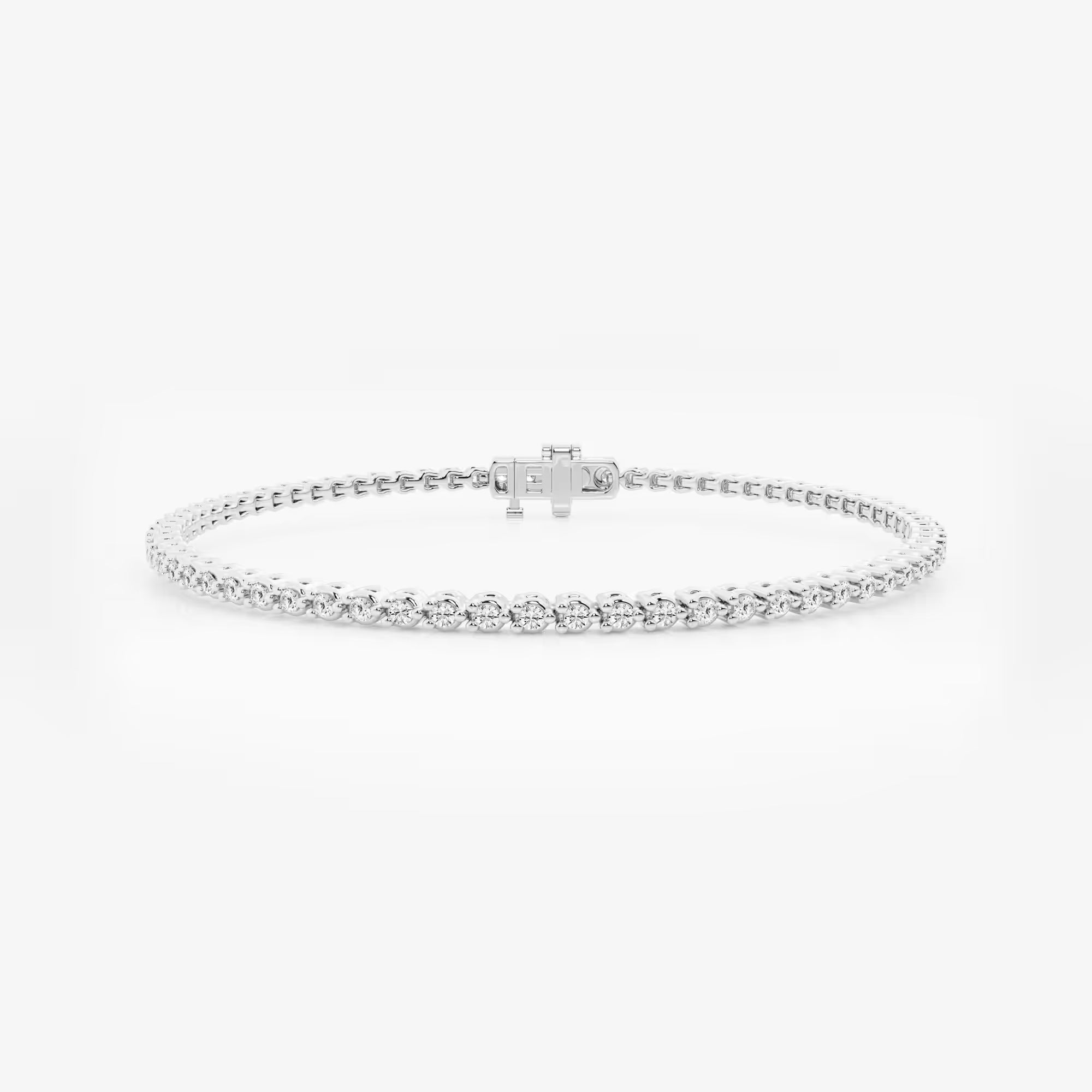 Triluxe Round Lab Grown Diamond Three-Prong Tennis Bracelet