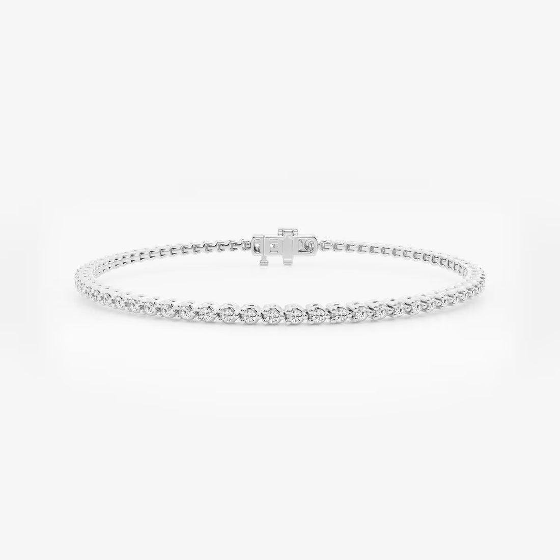 Triluxe Round Lab Grown Diamond Three-Prong Tennis Bracelet