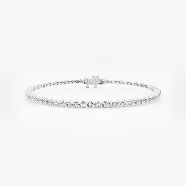 Triluxe Round Lab Grown Diamond Three-Prong Tennis Bracelet