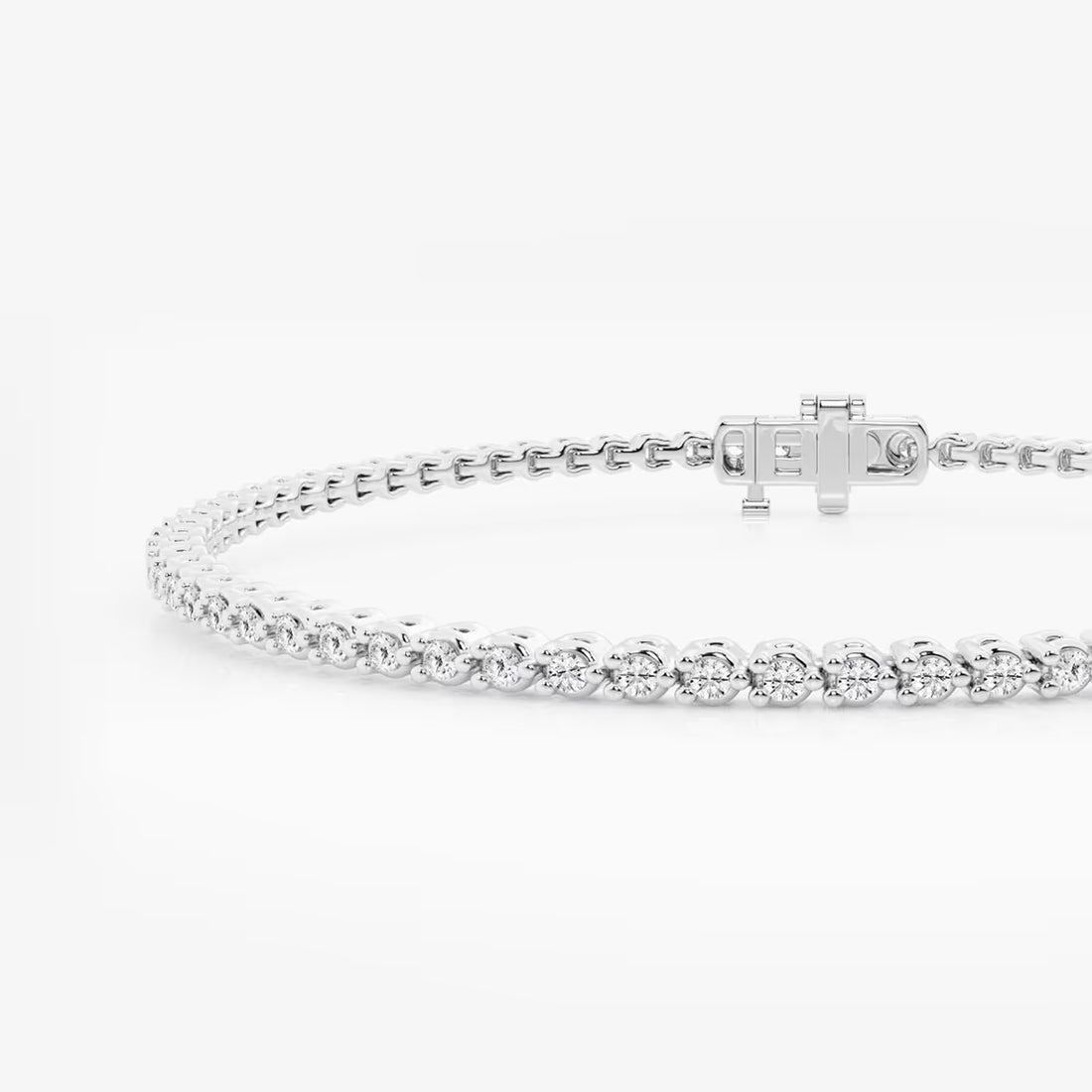 Triluxe Round Lab Grown Diamond Three-Prong Tennis Bracelet