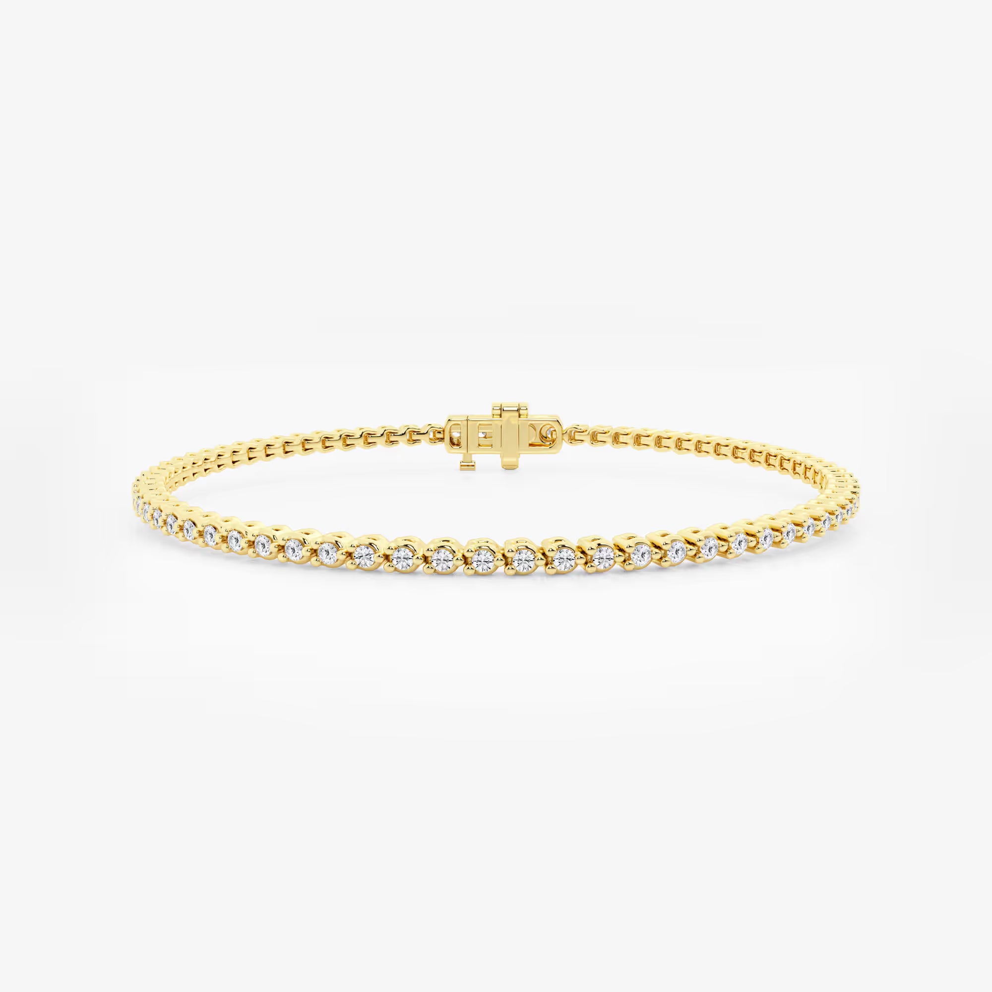 Triluxe Round Lab Grown Diamond Three-Prong Tennis Bracelet