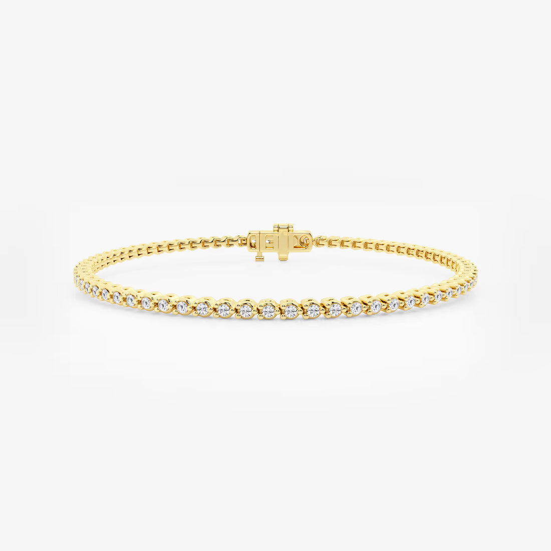 Triluxe Round Lab Grown Diamond Three-Prong Tennis Bracelet