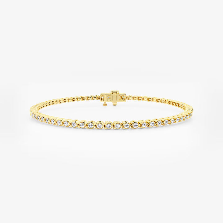 Triluxe Round Lab Grown Diamond Three-Prong Tennis Bracelet