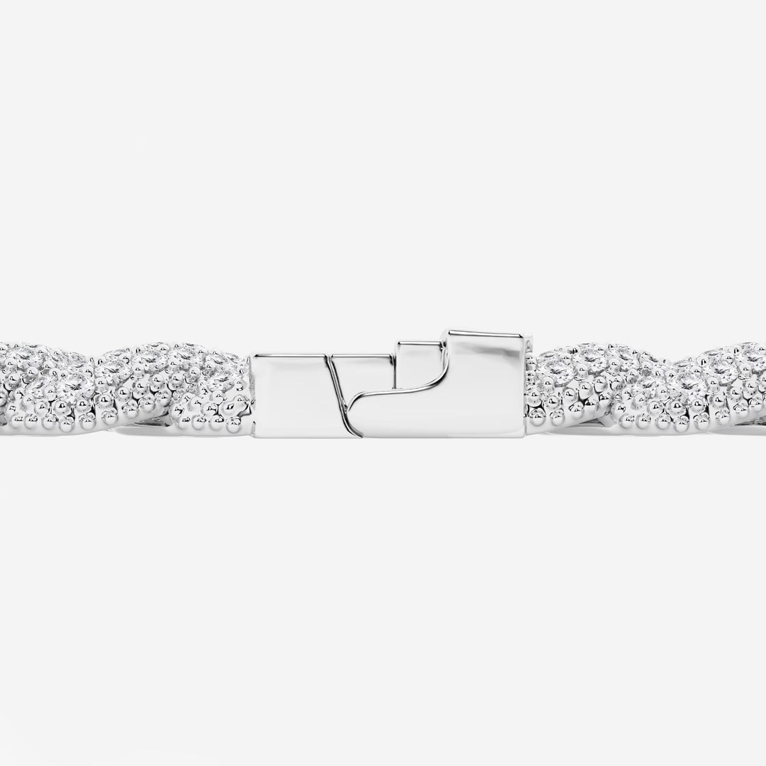 Silver Royale Round Lab Grown Diamond Cuban Link Bracelet