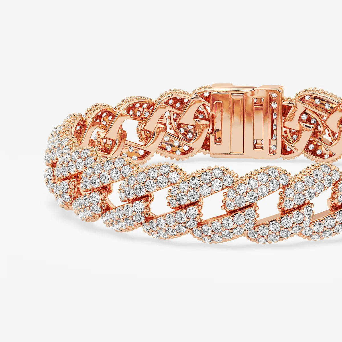 Silver Royale Round Lab Grown Diamond Cuban Link Bracelet