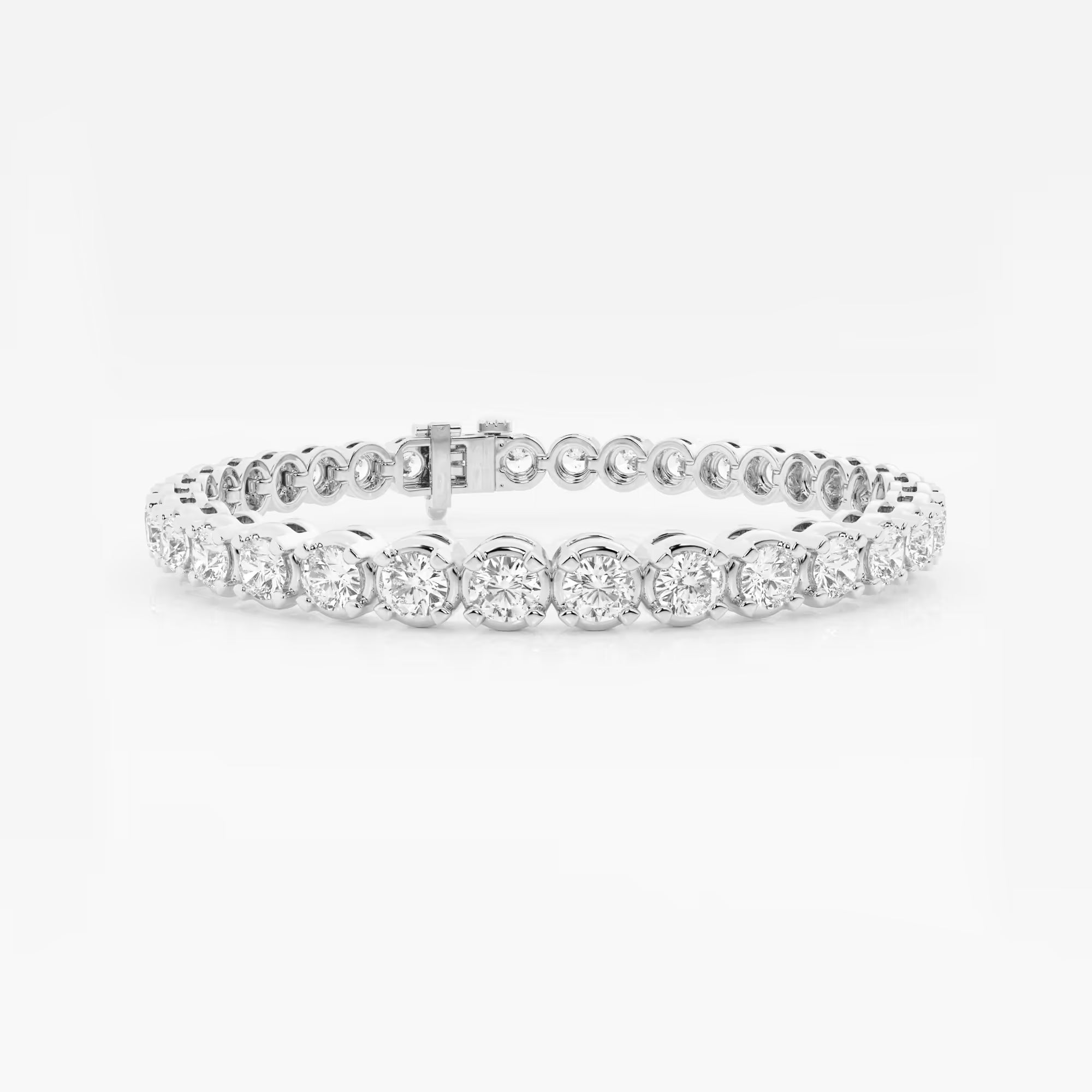 Radiant Court Round Lab Grown Diamond Four-Prong Tennis Bracelet