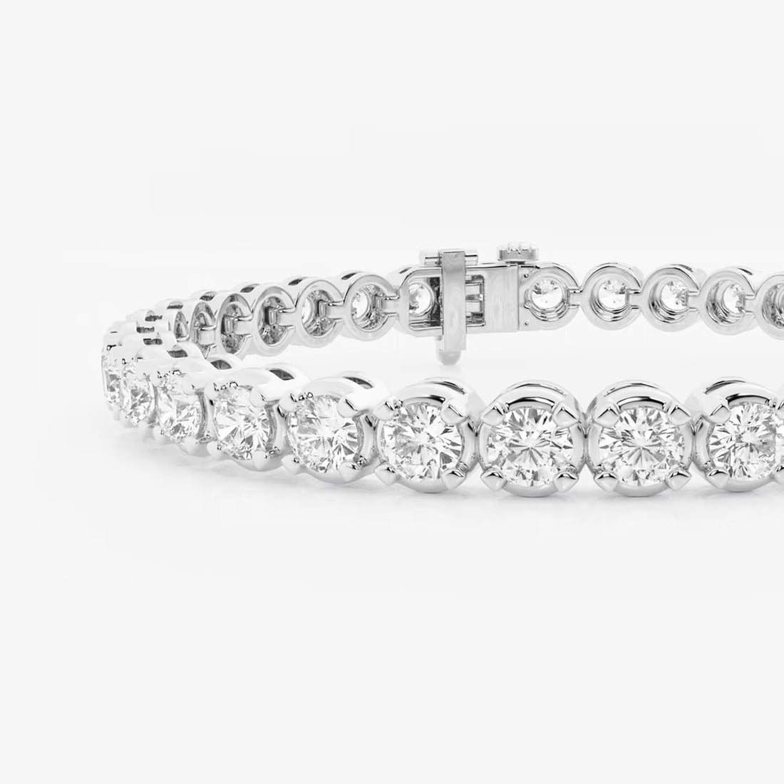 Radiant Court Round Lab Grown Diamond Four-Prong Tennis Bracelet