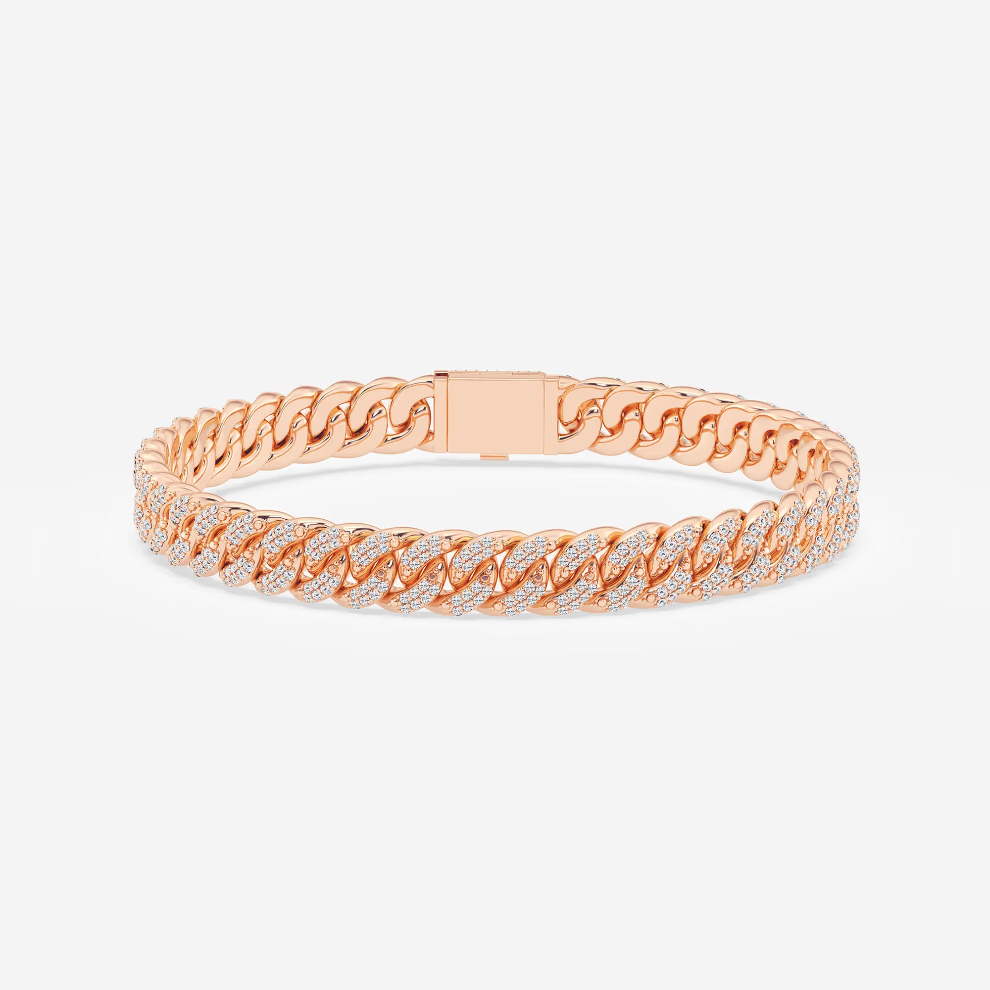 Imperial Shine Round Lab Grown Diamond Cuban Link Bracelet