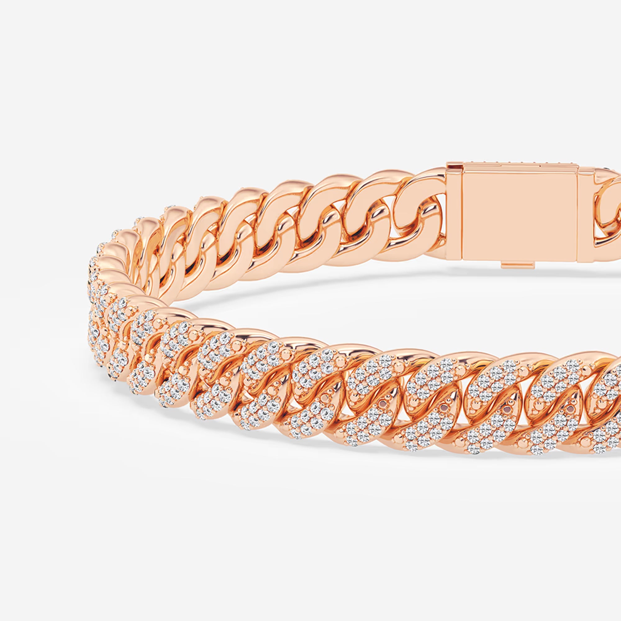 Imperial Shine Round Lab Grown Diamond Cuban Link Bracelet