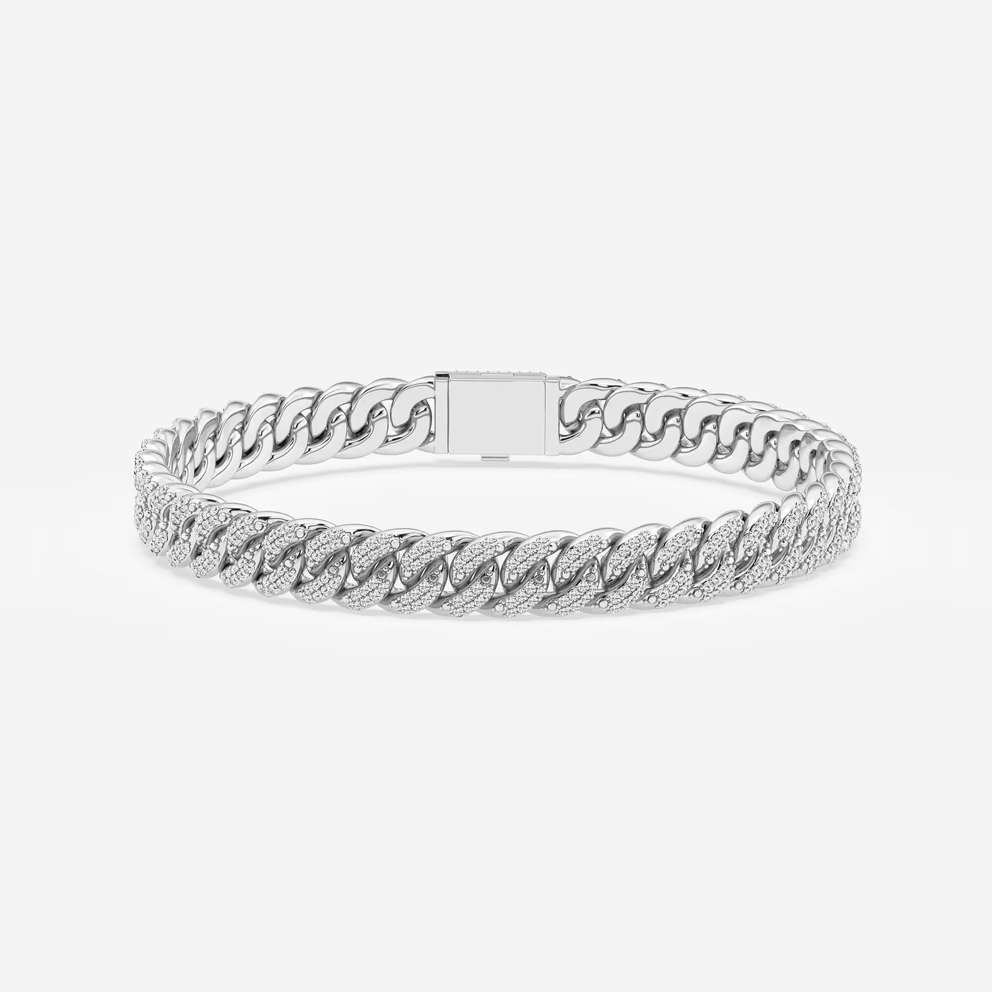Imperial Shine Round Lab Grown Diamond Cuban Link Bracelet