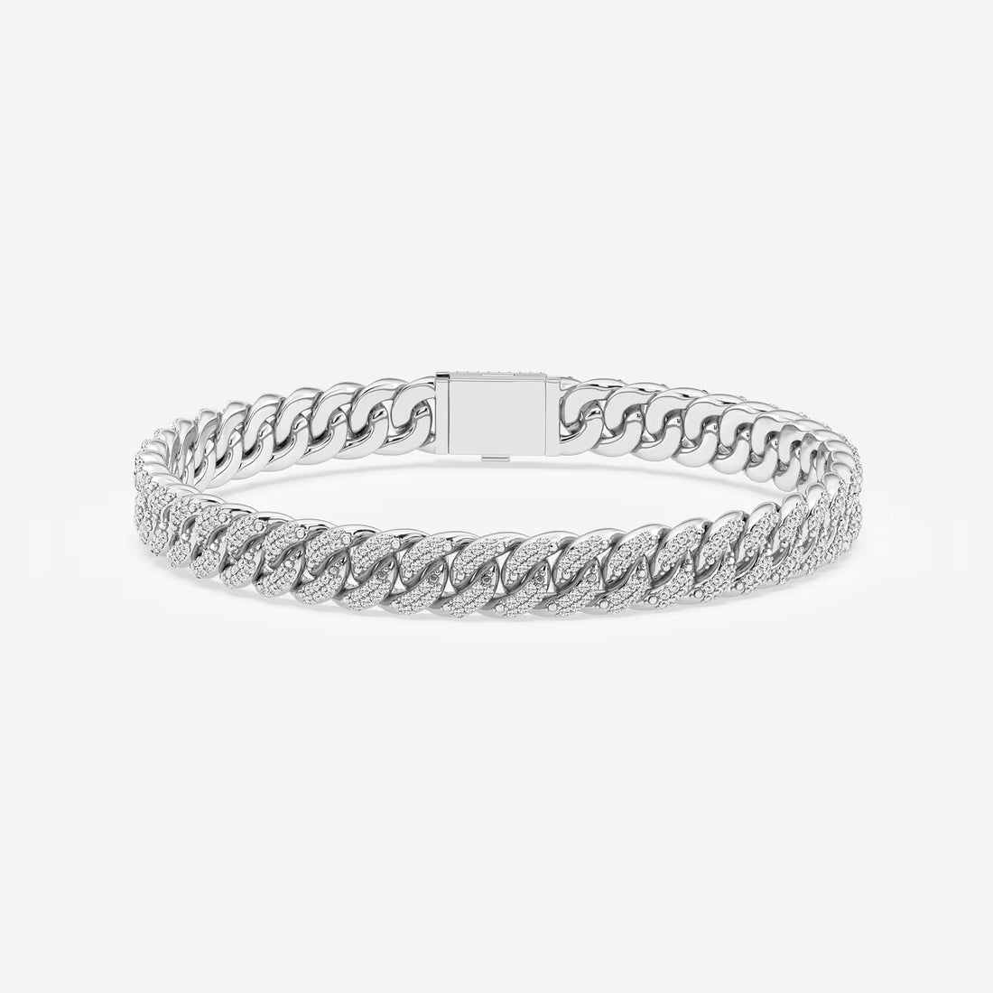 Imperial Shine Round Lab Grown Diamond Cuban Link Bracelet