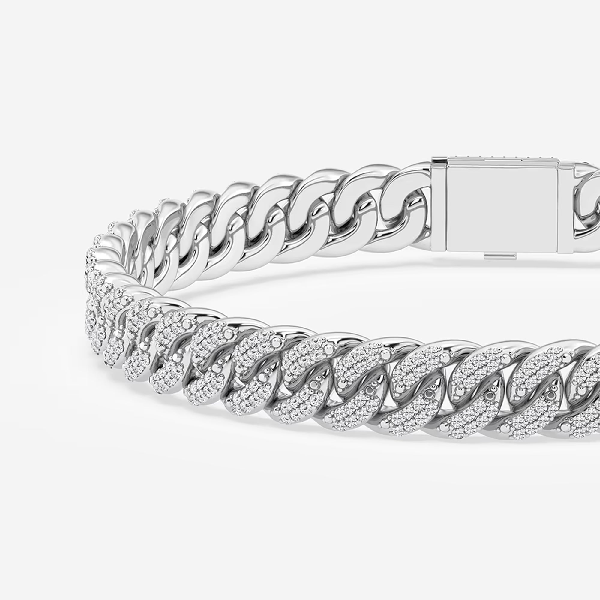 Imperial Shine Round Lab Grown Diamond Cuban Link Bracelet