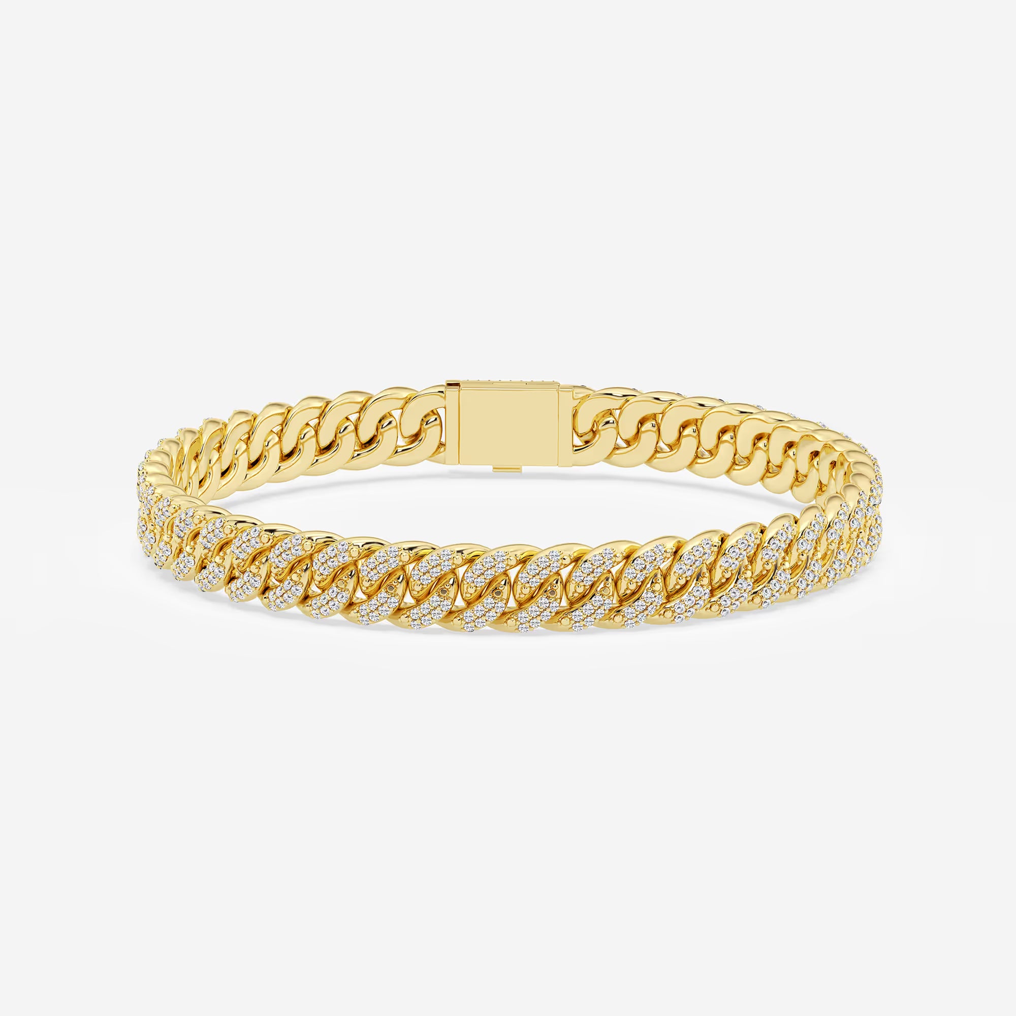 Imperial Shine Round Lab Grown Diamond Cuban Link Bracelet
