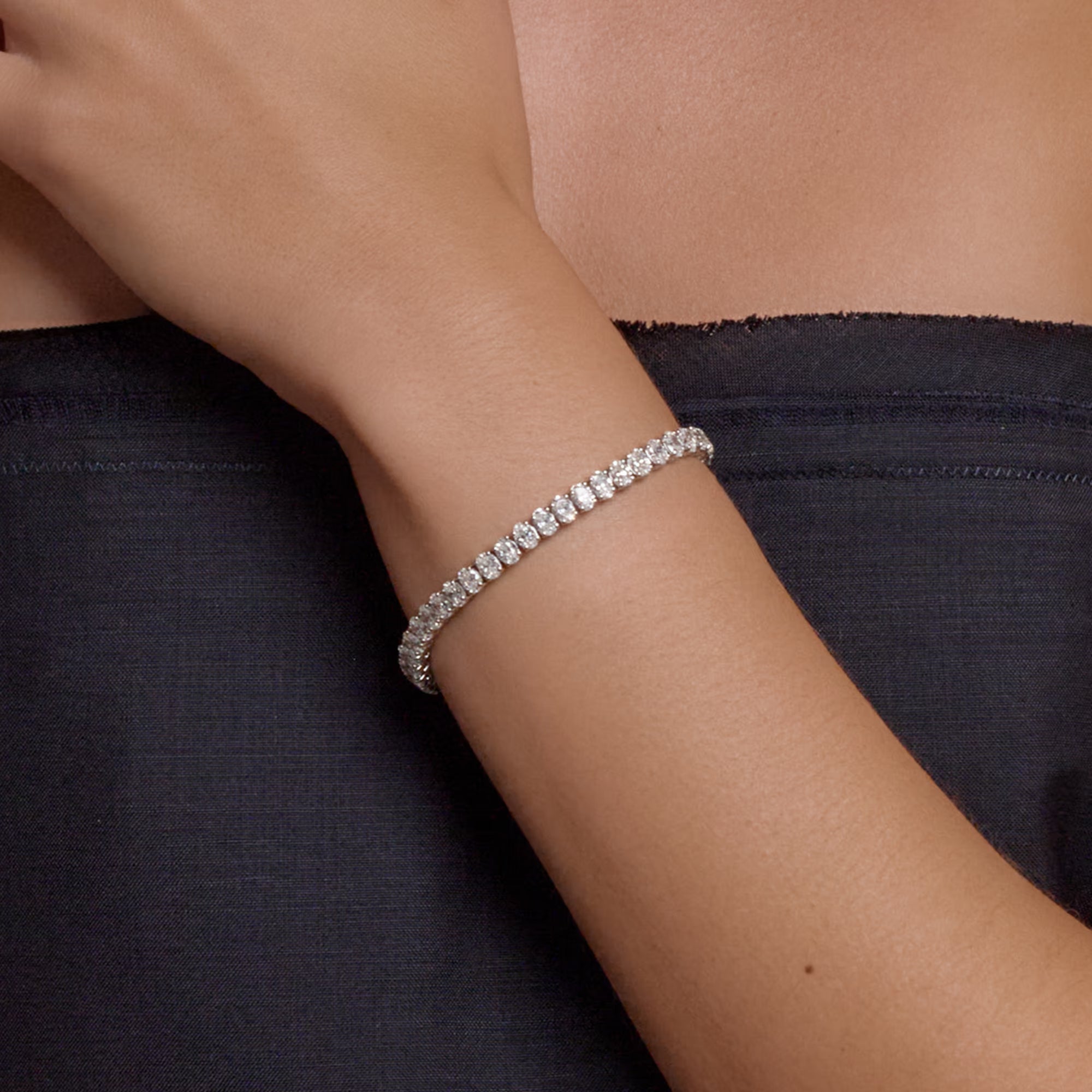 Eterna Oval Lab Grown Diamond Classic Tennis Bracelet