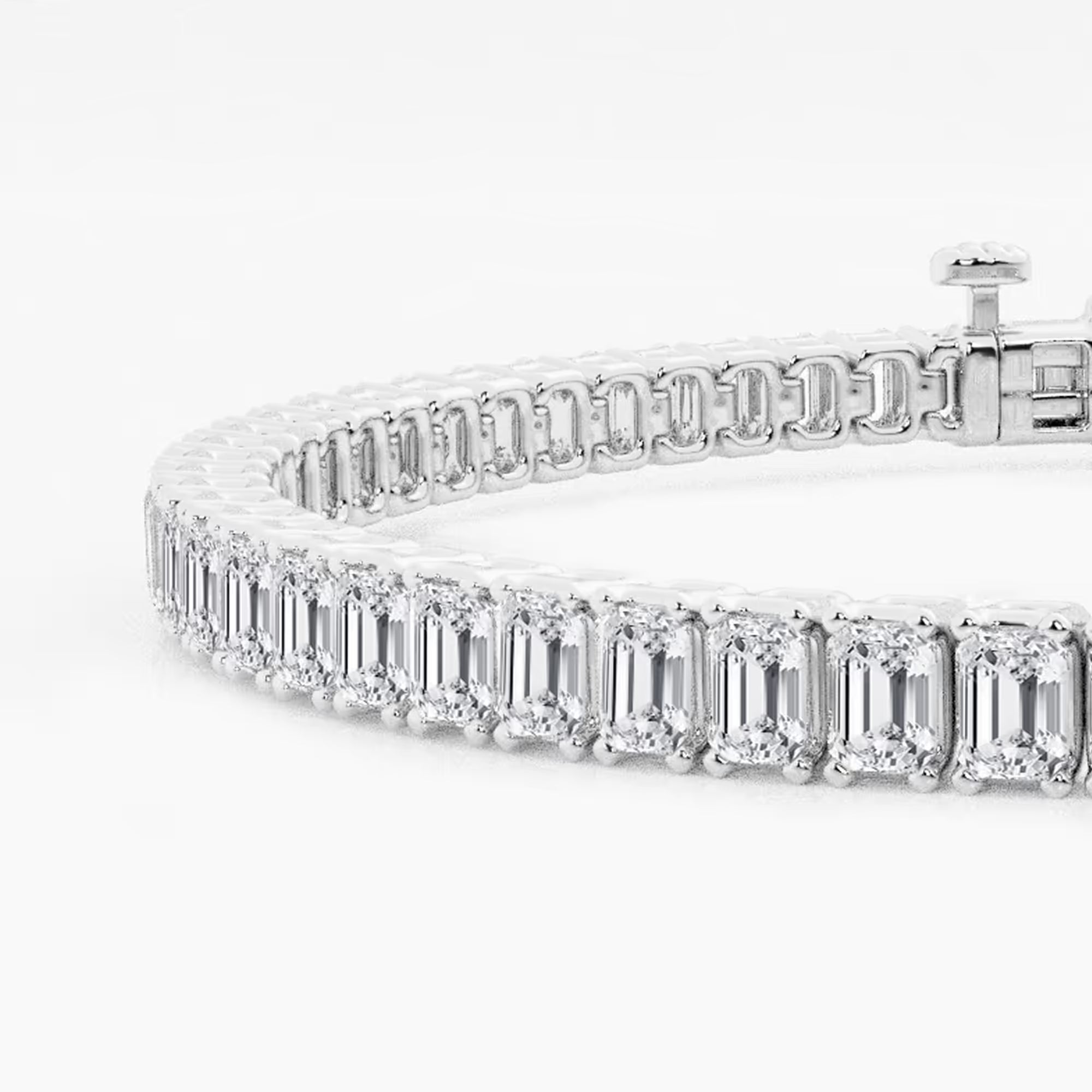 Elvaria Emerald Lab Grown Diamond Classic Tennis Bracelet