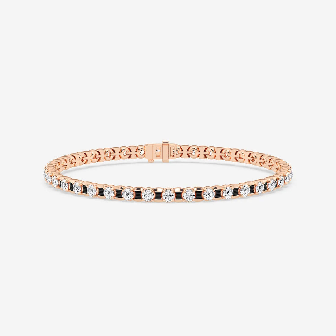 Noir Radiance Round Lab Grown Diamond Tennis Bracelet with Black Rhodium