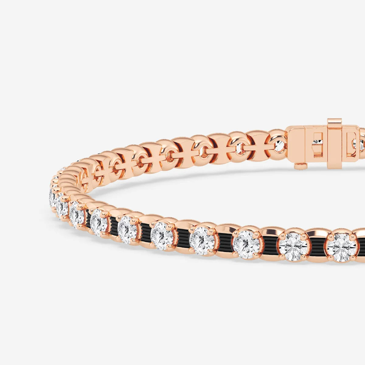 Noir Radiance Round Lab Grown Diamond Tennis Bracelet with Black Rhodium