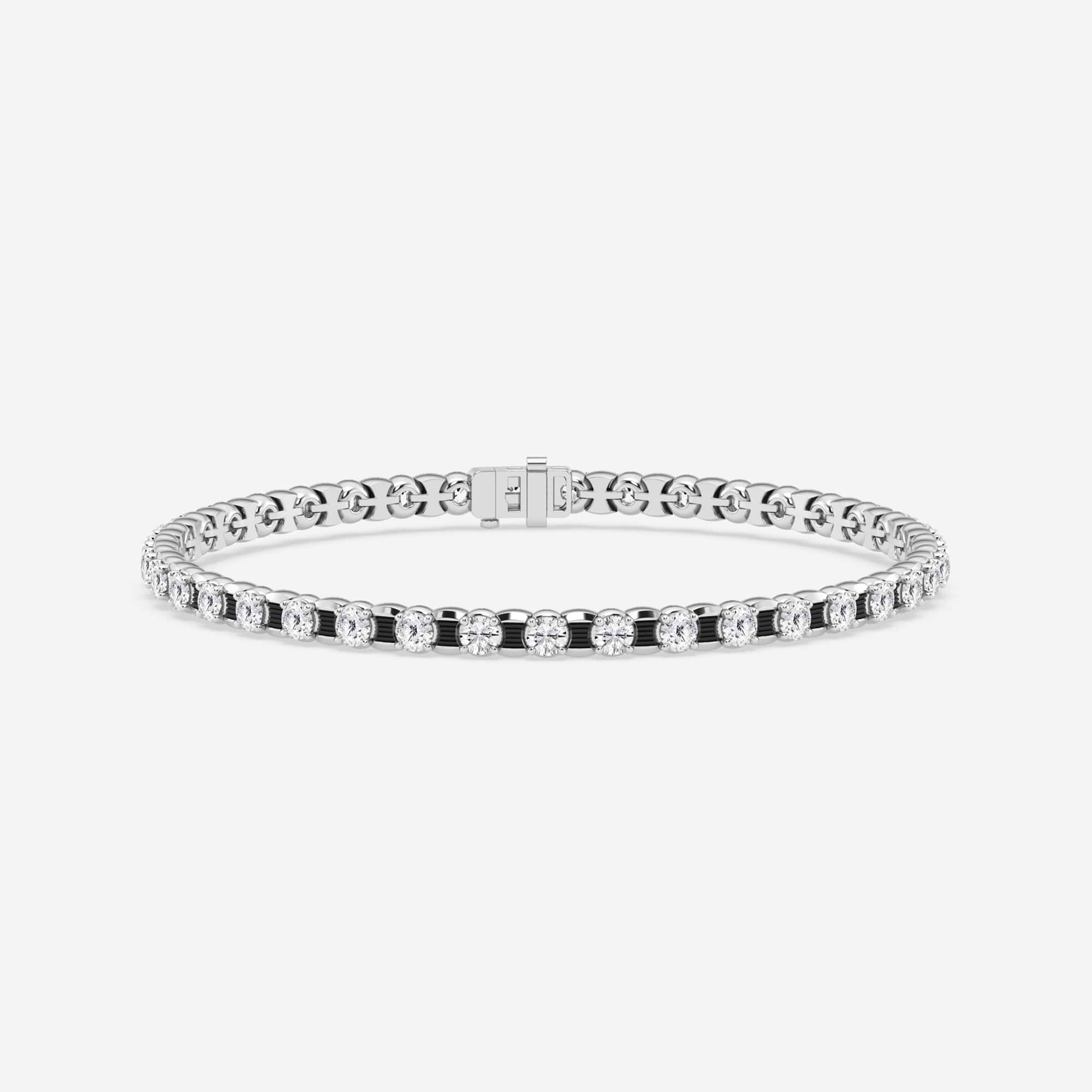 Noir Radiance Round Lab Grown Diamond Tennis Bracelet with Black Rhodium