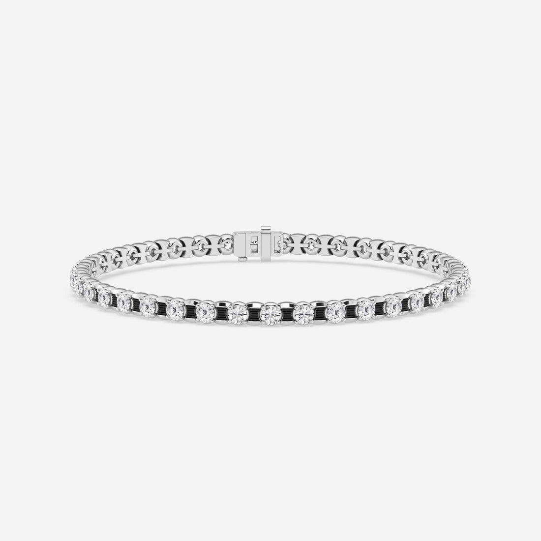 Noir Radiance Round Lab Grown Diamond Tennis Bracelet with Black Rhodium