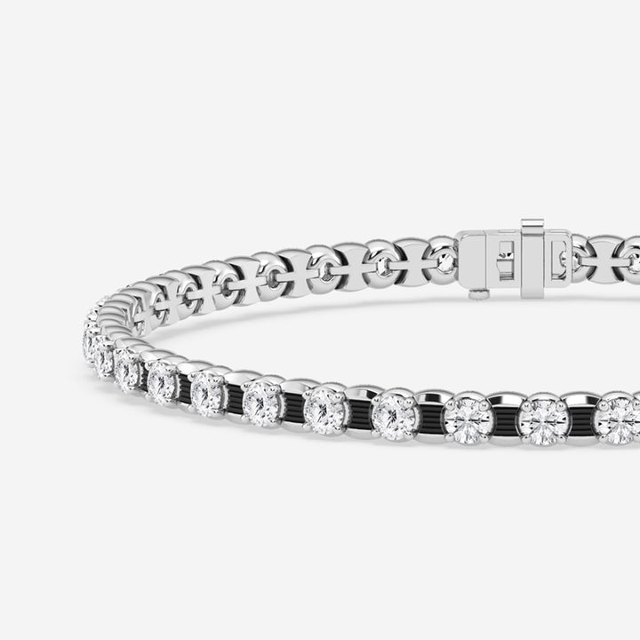 Noir Radiance Round Lab Grown Diamond Tennis Bracelet with Black Rhodium