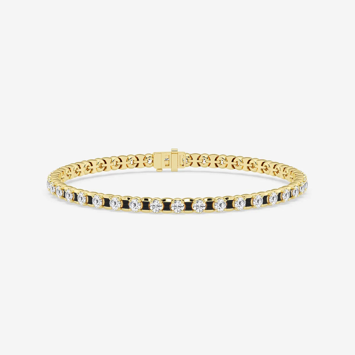 Noir Radiance Round Lab Grown Diamond Tennis Bracelet with Black Rhodium