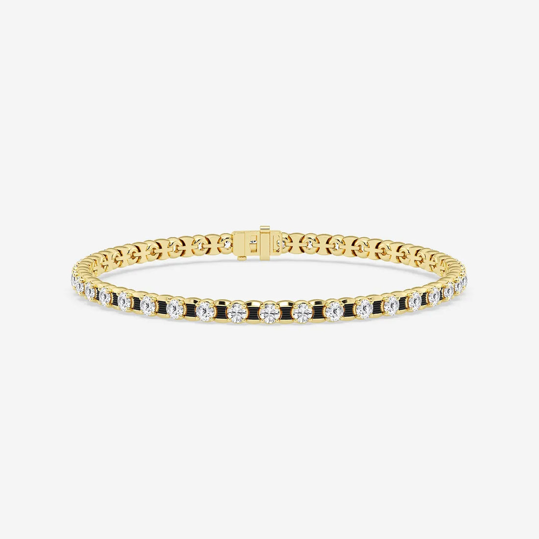 Noir Radiance Round Lab Grown Diamond Tennis Bracelet with Black Rhodium